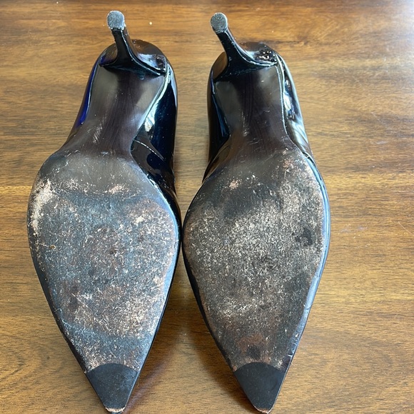 Stuart Weitzman Naughty classic black patent pumps, rare size 11 1/2 M/B - Picture 5 of 9